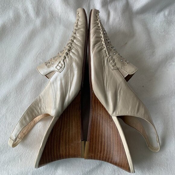 Renzoni Shoes Cream Buttersoft Leather Sandals So Comfy Italian Beige 8 - Picture 10 of 11